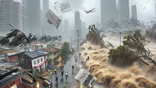 Mass Evacuation in Taiwan Super Typhoon Krathon hits Kaohsiung 150 kmh wind blows away houses [upl. by Jaala]