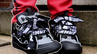 3M REFLECTIVE LANVIN BlackGrey Curb Sneaker ON FOOT [upl. by Eilarol]