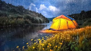 ASMR Heavy rain strong wind camping in the forest rest meditation relaxation [upl. by Itch]