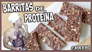 BARRITAS DE PROTEÍNA CASERAS 🍫 Recetas Fitness [upl. by Releyks]