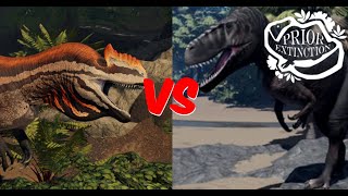 Saurophaganax VS Torvosaurus ft DaHorseshoecrab  Roblox Prior Extinction [upl. by Ragland]