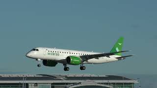 Wideroe Embraer E190E2 landing at Dublin airport Runway 28L [upl. by Odnalo481]