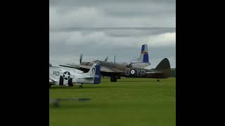 Red Bull DC6 Landing at Duxford Air Show planespotting aviation [upl. by Ihsakat]