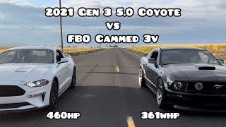 FBO Cammed 46 3v Vs Stock Gen 3 50 Mustang GT [upl. by Aserehc]