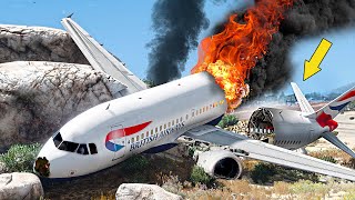 Pilot Saved Over 100 Passengers After Hard Emergency Landing  GTA 5 Aircrafts Disaster [upl. by Jamesy]