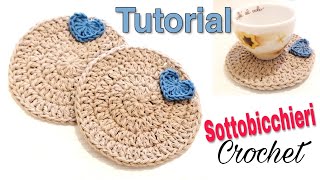 Tutorial Sottobicchiere love  uncinetto [upl. by Xel]