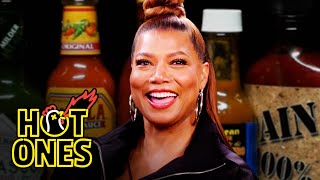 Queen Latifah Sets It Off While Eating Spicy Wings  Hot Ones [upl. by Lenhard]