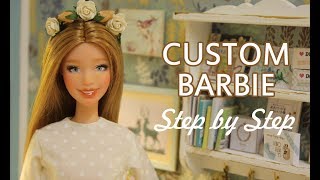 Barbie repaint TUTORIAL  Step by Step  Fashionista n53 by Nerea Pozo [upl. by Leodora934]