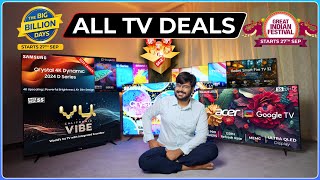 🎉 Amazon Great Indian Festival amp Flipkart Big Billion Days 2024 All TV Deals 🎉 Sony Samsung amp More [upl. by Eilyak879]