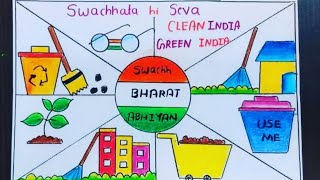 Swachh bharat DrawingSwachhta hi seva DrawingSwabhav Swachhata Sanskar Swachhata DrawingSwachhata [upl. by Pentha227]