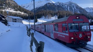 Schlitteln Pendel  train de luge entre Preda et Bergün abec une GE 44 II [upl. by Rosana]