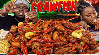 EXTRA SPICY LOUISIANA CRAWFISH BOIL AT HOME  HASHTAG THE CANNONS  MUKBANG EATING SHOW [upl. by Ylrac718]