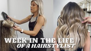 A WEEK IN THE LIFE OF A HAIRSTYLIST [upl. by Walcoff]