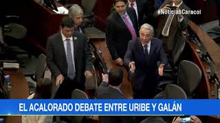 Reacciones ante pelea de Álvaro Uribe y Carlos Fernando Galán en el Congreso [upl. by Ahseihs393]