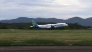 Take Off Runway 28 Martinique  Embraer 190 Air Caraïbes [upl. by Ahsienal339]