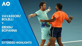 BolelliVavassori v BopannaEbden Extended Highlights  Australian Open 2024 Final [upl. by Eterg]