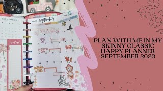 Plan With Me  In My Skinny Classic Happy Planner  September 2023 [upl. by Uhsoj]