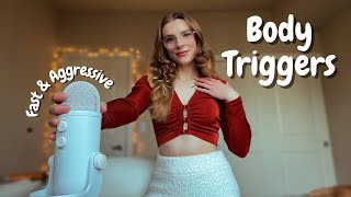 ASMR  INTENSE AND CHAOTIC BODY TRIGGERS fast amp aggressive fabric amp skin scratching mouth sounds [upl. by Rabjohn]