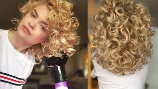 How I Diffuse My Natural Curly Hair for Voluminous 2BC Waves amp 3A Curls [upl. by Ynnelg]