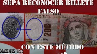 Reconocer Billete Falso de S 200 Soles Nuevo con Lápiz y una Hoja 2017 [upl. by Jarv]