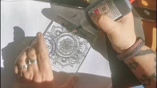 FULL VIDEO drawing a mandala on clear glass using Glassline paint by Corrine Thorne Glass Artist [upl. by Trix]