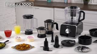 Bajaj FX 1000 DLX Food Processor Demo Video [upl. by Eiryt]