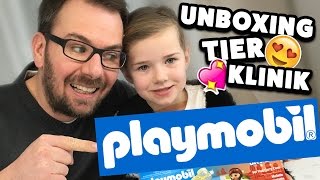 PLAYMOBIL Unboxing  Die Tierklinik für junge Tierärzte 😄 Mit LuluampLeon  Family and Fun [upl. by Eilema]