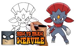 How to Draw Pokemon  Weavile  Step by Step [upl. by Innej400]