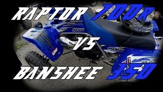 Raptor 700R Vs Banshee 350  Good Race On Pavement [upl. by Jona]