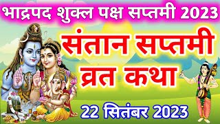 संतान सप्तमी व्रत कथा santan saptami vrat katha  संतान सप्तमी की कथा santan saptami ki katha [upl. by Ninos825]