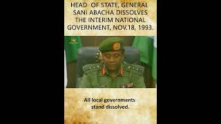 General Sani Abachas Inaugural Speech 1993 [upl. by Airrehs]