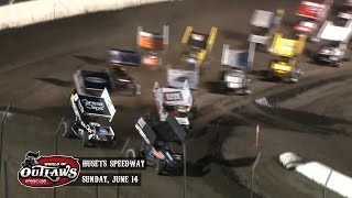 Highlights World of Outlaws Sprint Cars Husets Speedway June 14th 2015 [upl. by Asante]