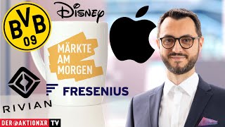 Märkte am Morgen Fresenius Borussia Dortmund Schaeffler Disney Apple Rivian Reddit [upl. by Annaert]