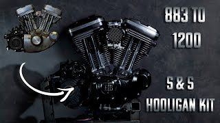 Sportster Hardtail Bobber Build Part 2 Electrical and Mechanical 883 to 1200 S amp S Hooligan Kit [upl. by Boiney781]