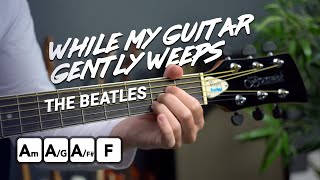 The Beatles  While My Guitar Gently Weeps tutorial  SOLO [upl. by Yelda]