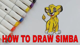 how to draw a lion simba step by step tutorial [upl. by Drareg511]