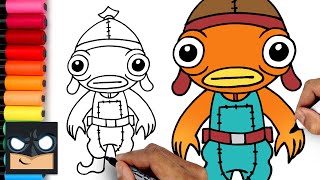 How To Draw Fishstick 🐠 Drawing and Coloring Fortnite 🌈⭐️ [upl. by Hsirrap]