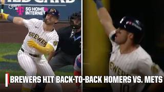 Brewers SLAM BACKTOBACK HOMERS vs Mets to take the lead in Game 3 🔥  ESPN MLB [upl. by Eanel]