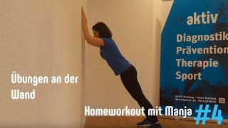 Homeworkout mit Manja 4  Übungen an der Wand [upl. by Gerard156]