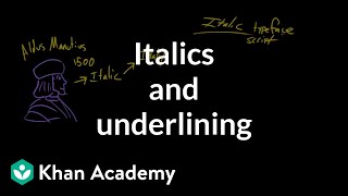 How to use italics and underlines  Punctuation  Khan Academy [upl. by Ruvolo]