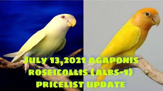 JULY 13 2021 UPDATED PROPOSAL PRICELIST OF AGAPONIS ROSEICOLLIS ALBS1 IN PHILIPPINES LOCAL MARKET [upl. by Grayce33]