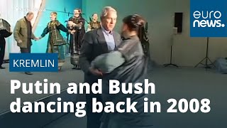 Watch Archive footage released of George W Bush and Vladimir Putin dancing [upl. by Paulo]