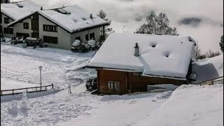 Klein ScheideggWengenLauterbrunnen SwitzerlandTrain JourneyWinter Wonderland [upl. by Neimad837]