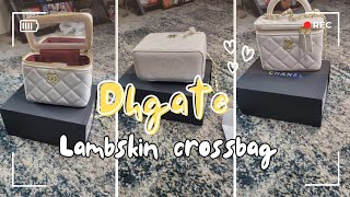 Unboxing the Luxe Lambskin Quilted Vanity Case Purse from DHgate [upl. by Eisseb531]