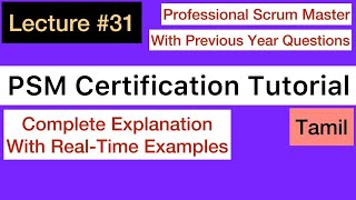 PSM Certification Exam Tutorial  31  Tamil  Preparation  Agile [upl. by Maida843]