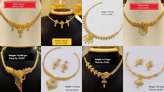 Lightweight Gold Necklace Designs with WEIGHT and PRICE  Indhus Jewellery Collection [upl. by Case]