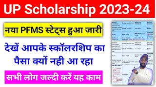 PFMS Status से जानें आपका स्कॉलरशिप आयेगा या नही 202324  UP Scholarship Nahi aaye to kya kare 2024 [upl. by Dworman]