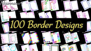 100 Border Designsproject designs🌺🌿  front page design  corev Page designassignment design [upl. by Snah]