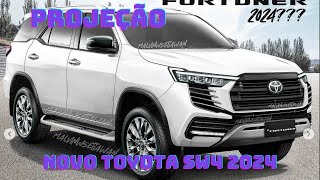 Novo Toyota SW4 2024 tem design antecipado em projeção  confira [upl. by Airitac437]