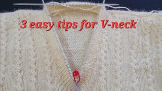 3 Easy Tips for V Neck Knitting Tips [upl. by Halyak]